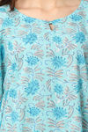 Shararat Cotton Full Length Nightdress - Light Blue — thumbnail 7